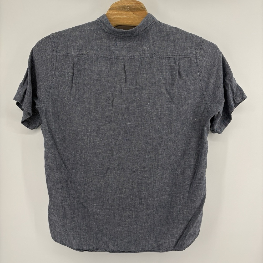 Outerknown Shirt Mens Extra Large Blue Chambray Button Up Short Sleeve Hemp - Picture 8 of 10